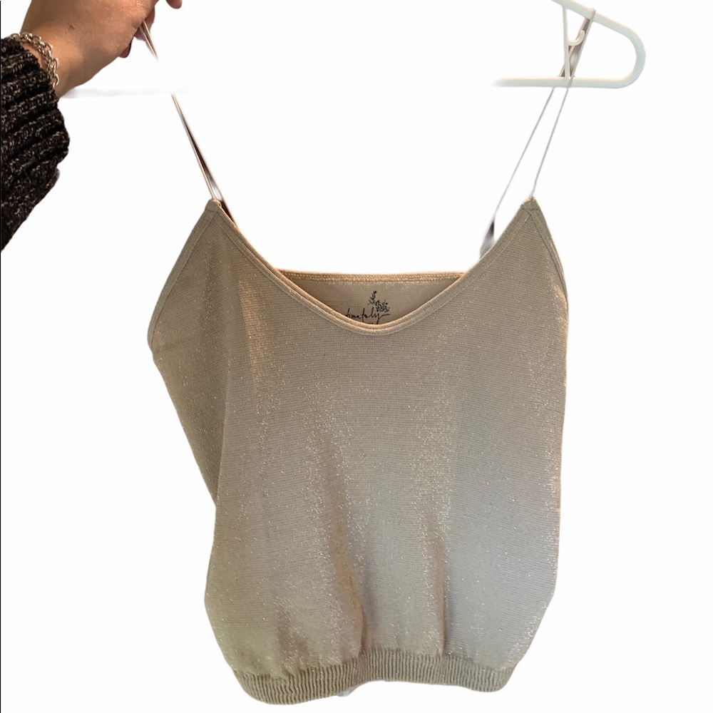 Free People Intimately shimmery gold tank